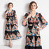 Runway Fashion Spellbind Floral Print, Wrap V-Neck, Ruffled, Belted, Long Sleeve Chiffon Vintage Holiday, Party Maxi Dress